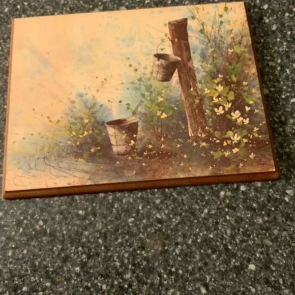 Wooden Plaques Vintage Set of 5 Country Look - Picture 5 of 8